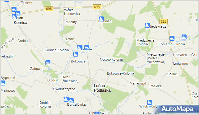 mapa Nosów-Kolonia, Nosów-Kolonia na mapie Targeo