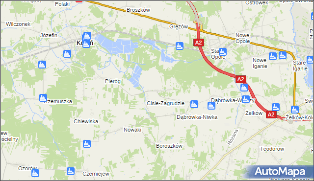 mapa Nowa Dąbrówka, Nowa Dąbrówka na mapie Targeo