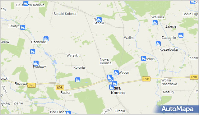 mapa Nowa Kornica, Nowa Kornica na mapie Targeo