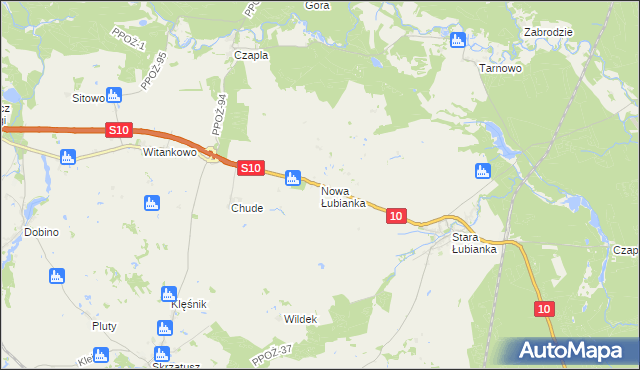 mapa Nowa Łubianka, Nowa Łubianka na mapie Targeo