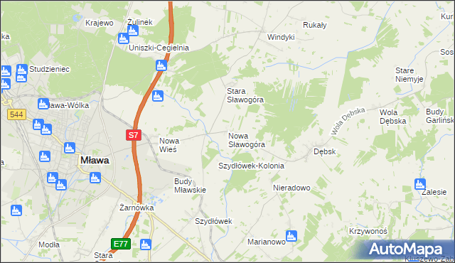 mapa Nowa Sławogóra, Nowa Sławogóra na mapie Targeo