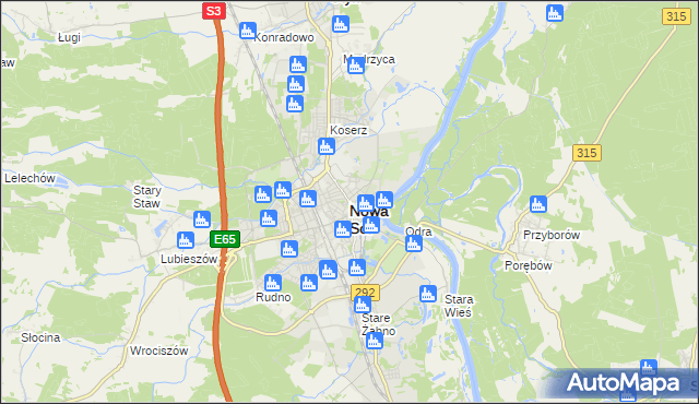 mapa Nowa Sól, Nowa Sól na mapie Targeo