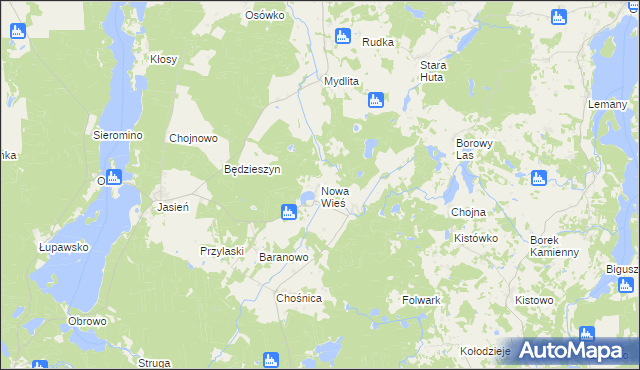 mapa Nowa Wieś gmina Parchowo, Nowa Wieś gmina Parchowo na mapie Targeo