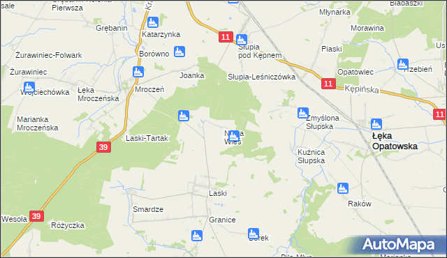 mapa Nowa Wieś gmina Trzcinica, Nowa Wieś gmina Trzcinica na mapie Targeo