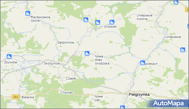 mapa Nowa Wieś Grodziska, Nowa Wieś Grodziska na mapie Targeo