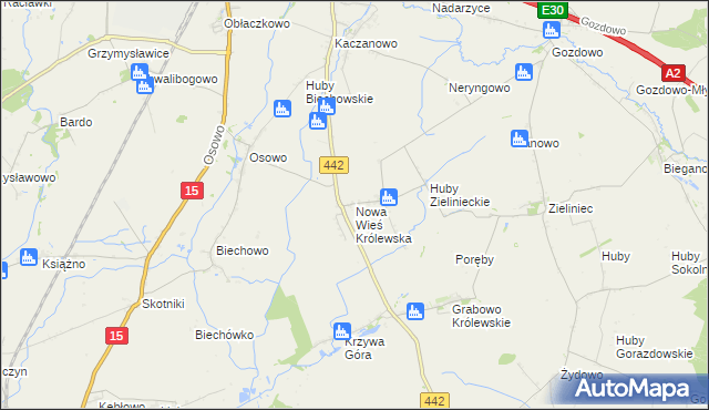 mapa Nowa Wieś Królewska gmina Września, Nowa Wieś Królewska gmina Września na mapie Targeo