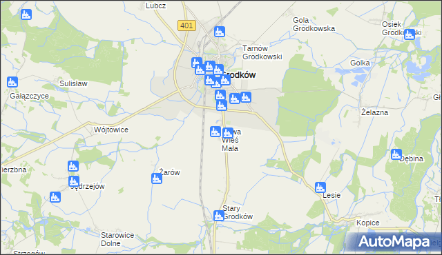 mapa Nowa Wieś Mała gmina Grodków, Nowa Wieś Mała gmina Grodków na mapie Targeo