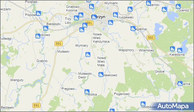 mapa Nowa Wieś Mała gmina Kętrzyn, Nowa Wieś Mała gmina Kętrzyn na mapie Targeo