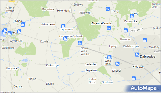 mapa Nowa Wieś Wielka gmina Przedecz, Nowa Wieś Wielka gmina Przedecz na mapie Targeo