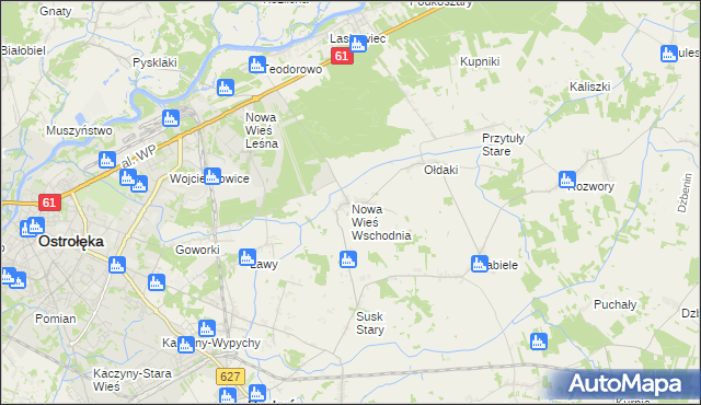 mapa Nowa Wieś Wschodnia, Nowa Wieś Wschodnia na mapie Targeo