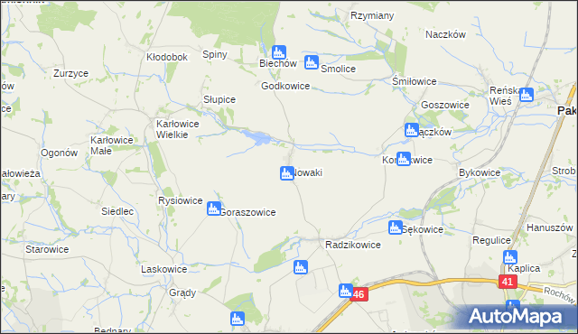 mapa Nowaki gmina Pakosławice, Nowaki gmina Pakosławice na mapie Targeo