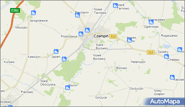 mapa Nowe Borówko, Nowe Borówko na mapie Targeo