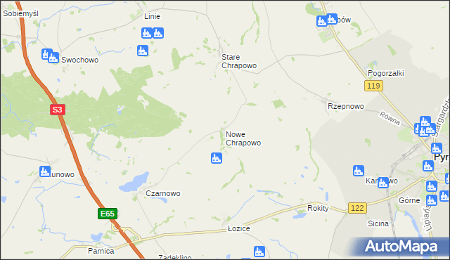 mapa Nowe Chrapowo, Nowe Chrapowo na mapie Targeo