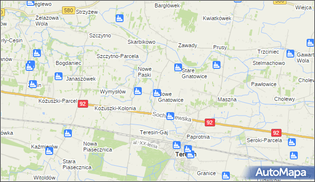 mapa Nowe Gnatowice, Nowe Gnatowice na mapie Targeo