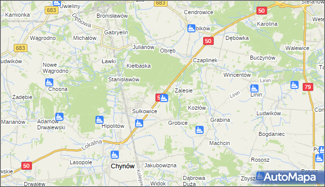 mapa Nowe Grobice, Nowe Grobice na mapie Targeo