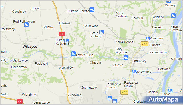mapa Nowe Kichary, Nowe Kichary na mapie Targeo