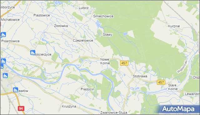 mapa Nowe Kolnie, Nowe Kolnie na mapie Targeo