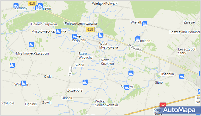 mapa Nowe Kozłowo, Nowe Kozłowo na mapie Targeo