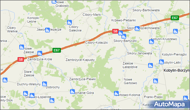 mapa Nowe Krzewo gmina Zawady, Nowe Krzewo gmina Zawady na mapie Targeo