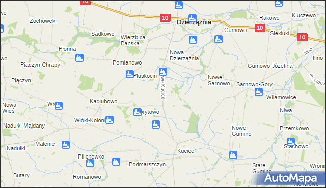 mapa Nowe Kucice, Nowe Kucice na mapie Targeo