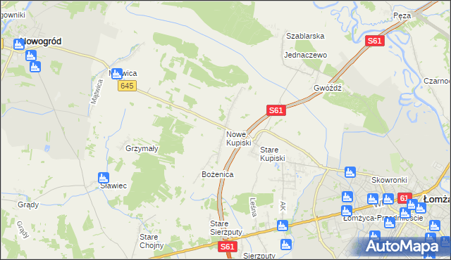 mapa Nowe Kupiski, Nowe Kupiski na mapie Targeo