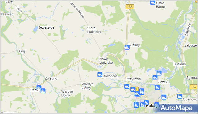 mapa Nowe Ludzicko, Nowe Ludzicko na mapie Targeo