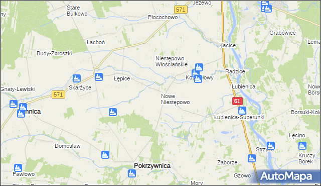 mapa Nowe Niestępowo, Nowe Niestępowo na mapie Targeo