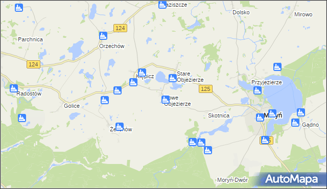 mapa Nowe Objezierze, Nowe Objezierze na mapie Targeo