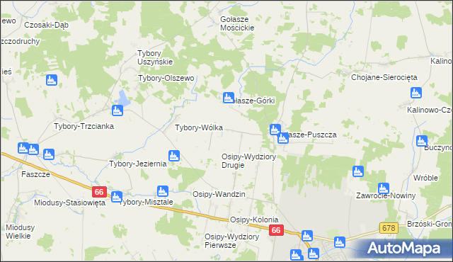 mapa Nowe Osipy, Nowe Osipy na mapie Targeo