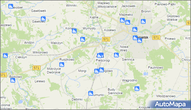 mapa Nowe Pieścirogi, Nowe Pieścirogi na mapie Targeo