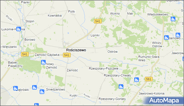 mapa Nowe Rościszewo, Nowe Rościszewo na mapie Targeo