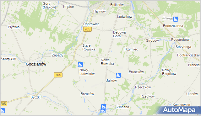 mapa Nowe Rowiska, Nowe Rowiska na mapie Targeo