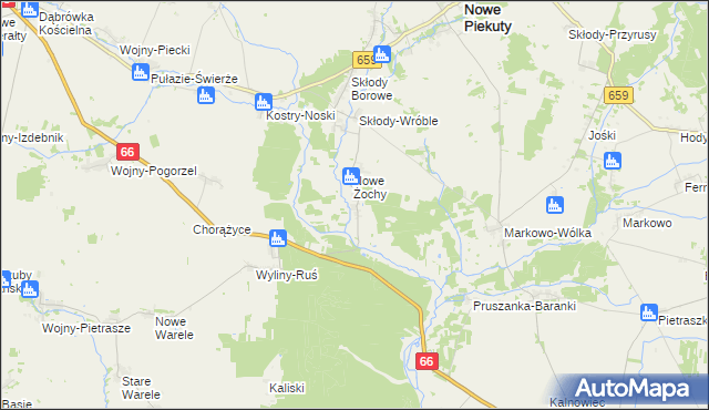 mapa Nowe Rzepki, Nowe Rzepki na mapie Targeo