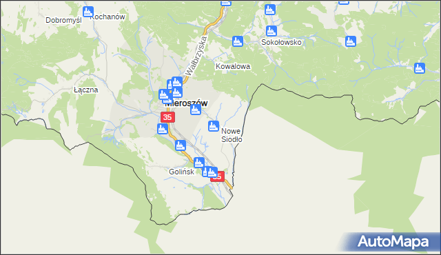 mapa Nowe Siodło, Nowe Siodło na mapie Targeo