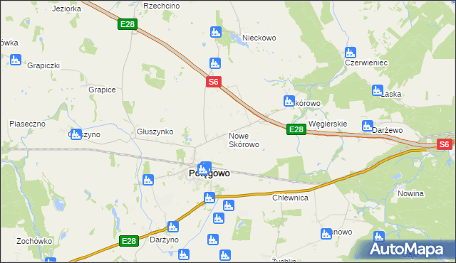 mapa Nowe Skórowo, Nowe Skórowo na mapie Targeo