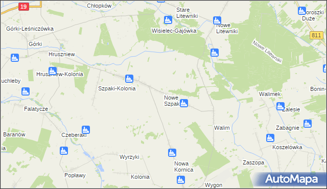 mapa Nowe Szpaki, Nowe Szpaki na mapie Targeo