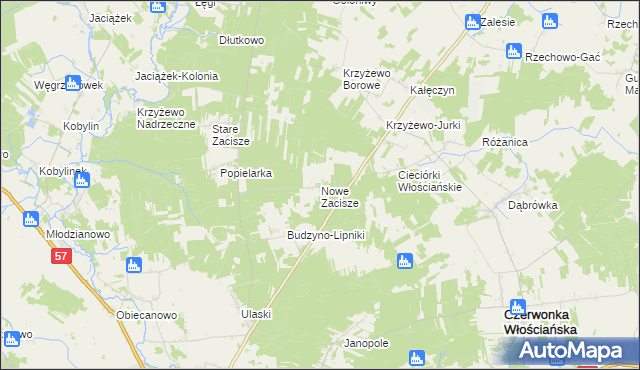 mapa Nowe Zacisze, Nowe Zacisze na mapie Targeo