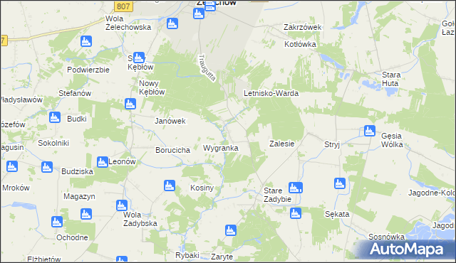 mapa Nowe Zadybie, Nowe Zadybie na mapie Targeo