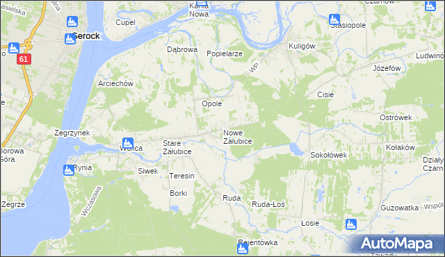 mapa Nowe Załubice, Nowe Załubice na mapie Targeo