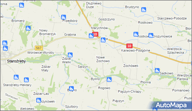 mapa Nowe Żochowo, Nowe Żochowo na mapie Targeo