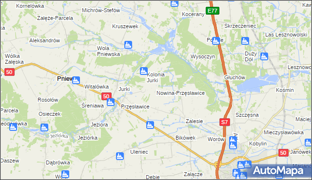 mapa Nowina-Przęsławice, Nowina-Przęsławice na mapie Targeo