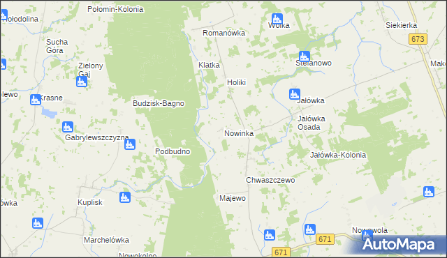 mapa Nowinka gmina Sidra, Nowinka gmina Sidra na mapie Targeo