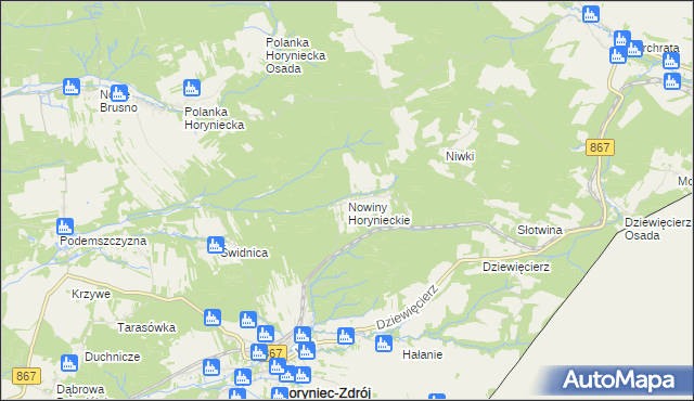 mapa Nowiny Horynieckie, Nowiny Horynieckie na mapie Targeo