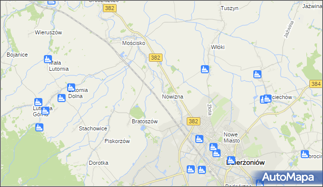 mapa Nowizna gmina Dzierżoniów, Nowizna gmina Dzierżoniów na mapie Targeo