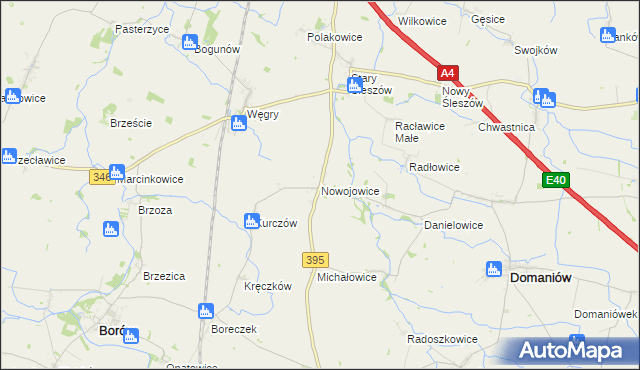 mapa Nowojowice, Nowojowice na mapie Targeo