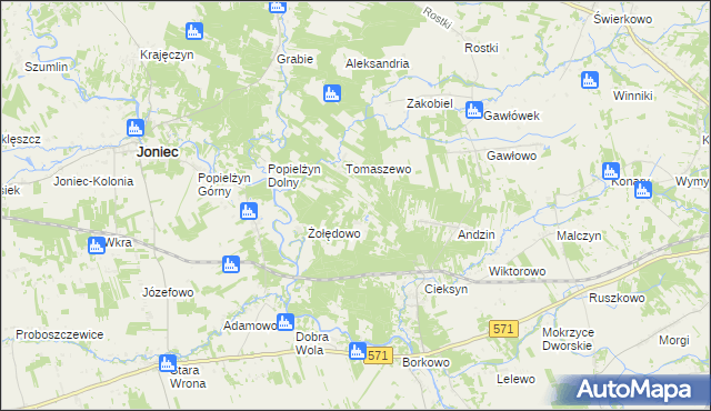 mapa Nowosiółki gmina Nowe Miasto, Nowosiółki gmina Nowe Miasto na mapie Targeo