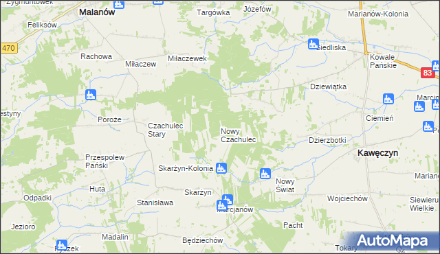 mapa Nowy Czachulec, Nowy Czachulec na mapie Targeo