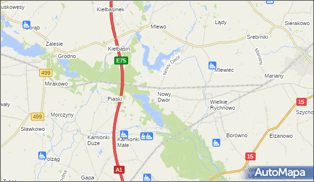 mapa Nowy Dwór gmina Kowalewo Pomorskie, Nowy Dwór gmina Kowalewo Pomorskie na mapie Targeo