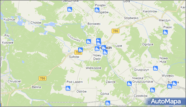 mapa Nowy Dwór gmina Krasocin, Nowy Dwór gmina Krasocin na mapie Targeo