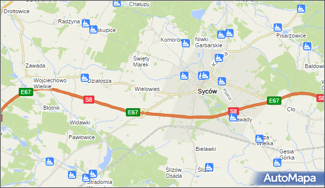 mapa Nowy Dwór gmina Syców, Nowy Dwór gmina Syców na mapie Targeo